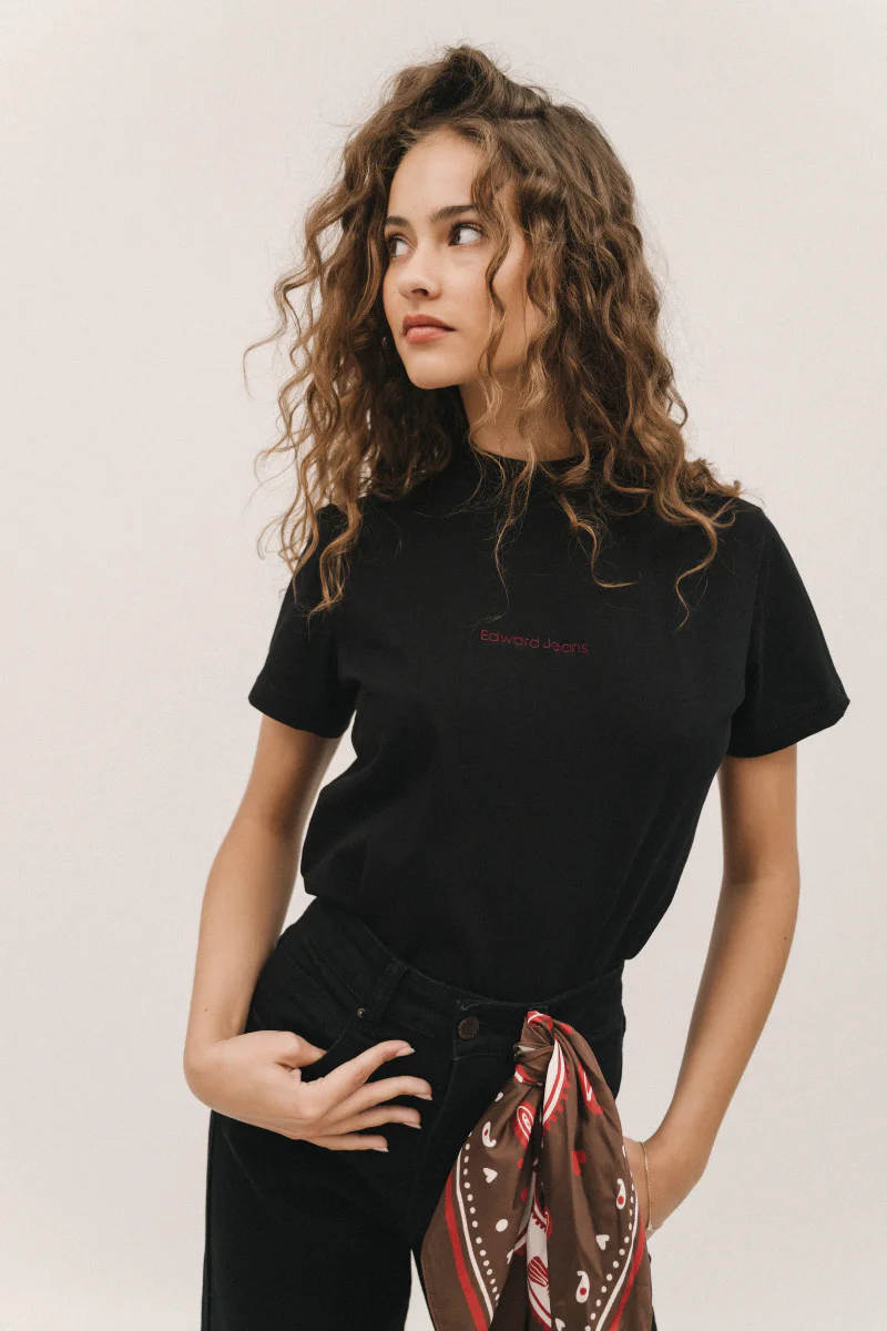 Edward Jeans - Melanie T-Shirt 100% Cotton Black - Image 2