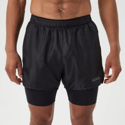 Bjorn Borg Ανδρικό Σορτς - Borg Running Shorts 2 In 1 - 10002202-BK001 - Black Beauty