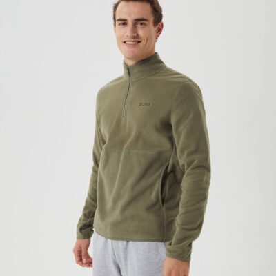Bjorn Borg Ανδρικό Φούτερ fleece - Borg Half-Zip Fleece - 10003201-GN146 - Deep Lichen Green