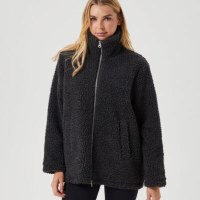 Bjorn Borg Γυναικεία Ζακέτα Fleece - Studio Pile Jacket - 10003277-ME019 - Dark Antracite Melange