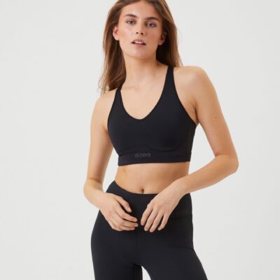 Bjorn Borg Γυναικείο Αθλητικό Μπουστάκι - Mid V Support Sports Bra - 10003882-ΒΚ001- Black Beauty