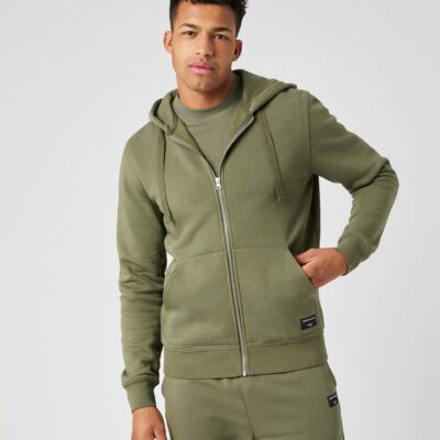 Bjorn Borg Ανδρική Ζακέτα Με Κουκούλα - Centre Zip Hoodie - 10003915-GN266 - Dusty Olive