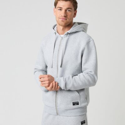 Bjorn Borg Ανδρική Ζακέτα Με Κουκούλα - Centre Zip Hoodie - 10003915-ME005 - Light Grey Melange