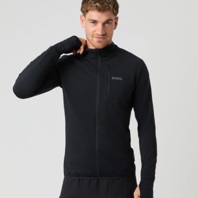 Bjorn Borg Ανδρική Αθλητική Ζακέτα - Running Mid Layer Hood - 10003938-BK001 - Black Beauty