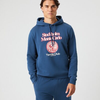 Bjorn Borg Ανδρικό Φούτερ Με Κουκούλα - Classic Print Hoodie - 10004994-NA023 - Sargasso Sea