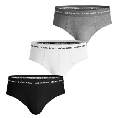 Bjorn Borg Brief - Ανδρικά Σλίπ 3 τεμάχια - Hip Brief Solid - 3 pieces - Light Grey Melanze
