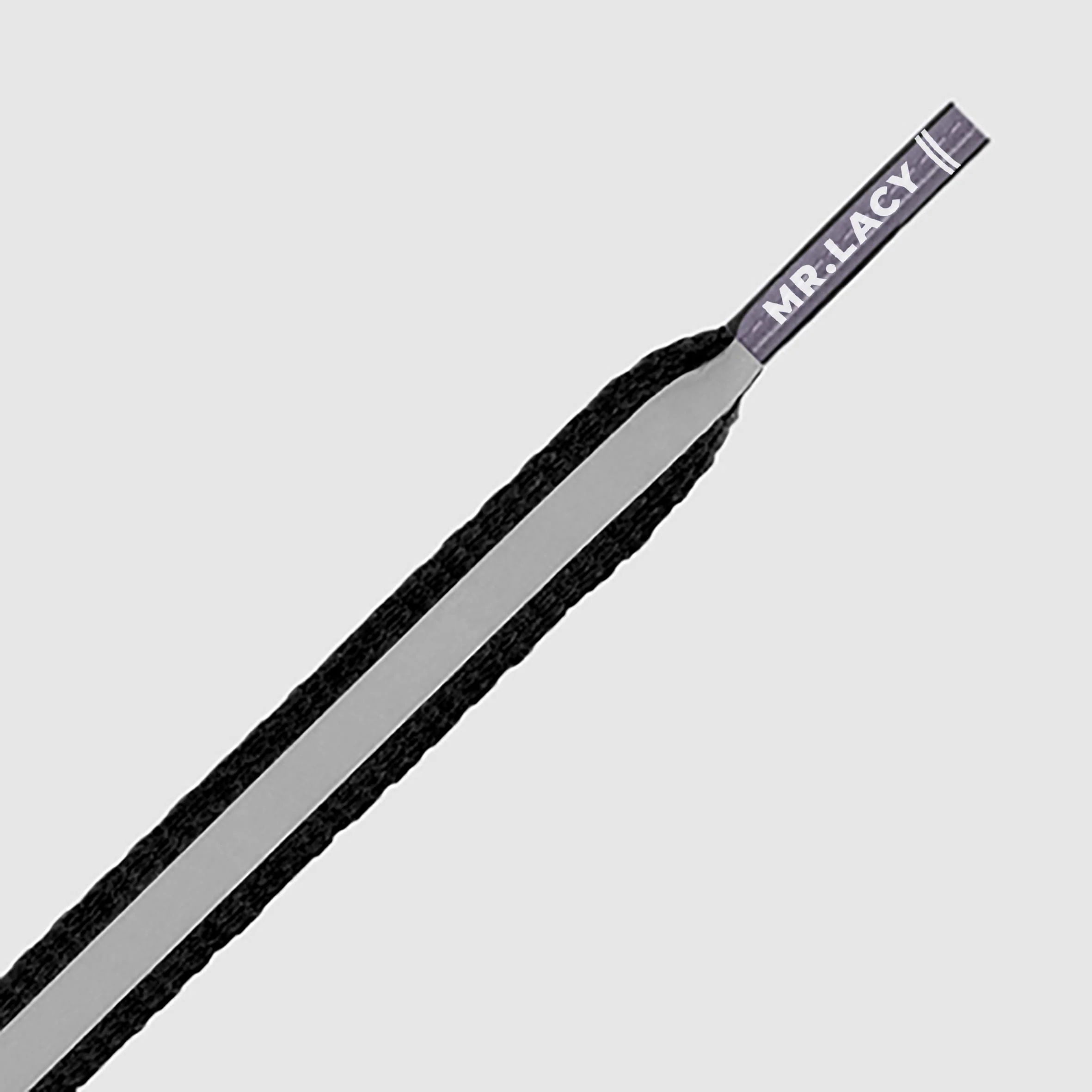 Mr. Lacy - Flatties Shoelaces · Reflective Black/White 130 cm
