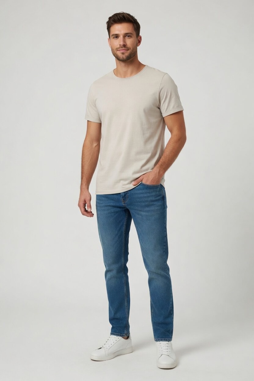 SubLevel - Basic T-Shirt Light Beige - Image 3