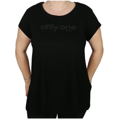 Target - Βαμβακερή κοντομάνικη μπλούζα Plus Size σε Α γραμμή Only One