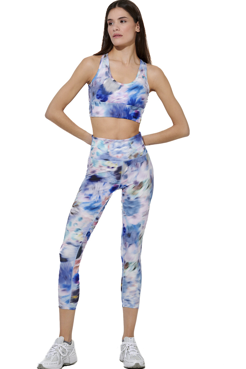 Body Action - Γυναικείο Cropped Κολάν Floral Motion