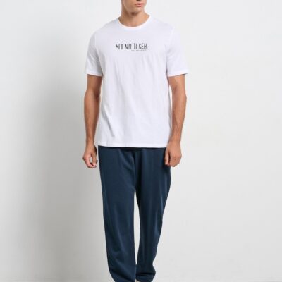 BODY TALK - Pants On Gen Beta Open Hem Pants ΜΠΛΕ