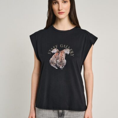 STAFF - SAVANAH SLEEVELESS TOP BLACK ΜΑΥΡΟ