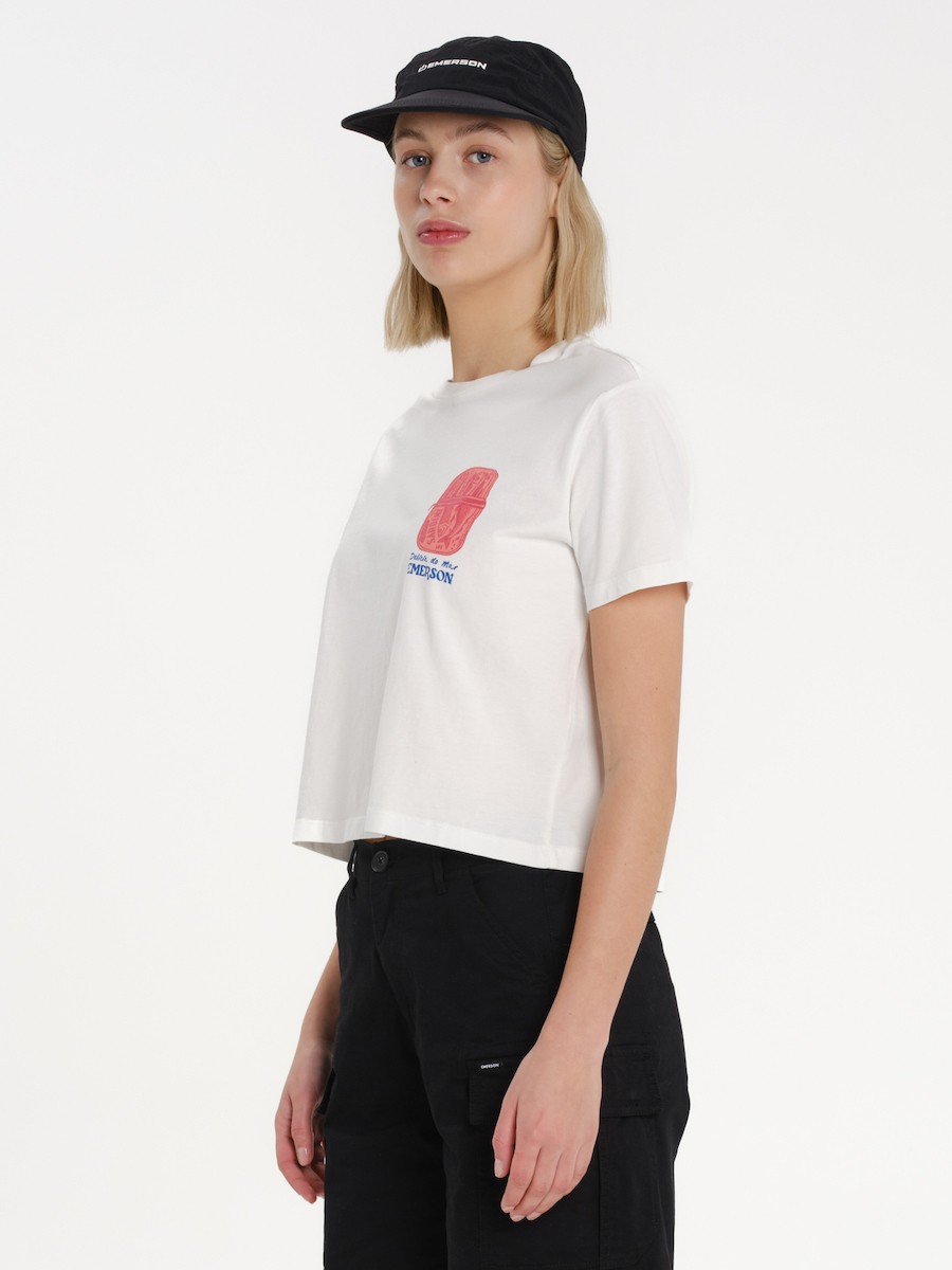Emerson - Γυναικείο Crop Top Βαμβακερό Κοντομάνικο - Image 2
