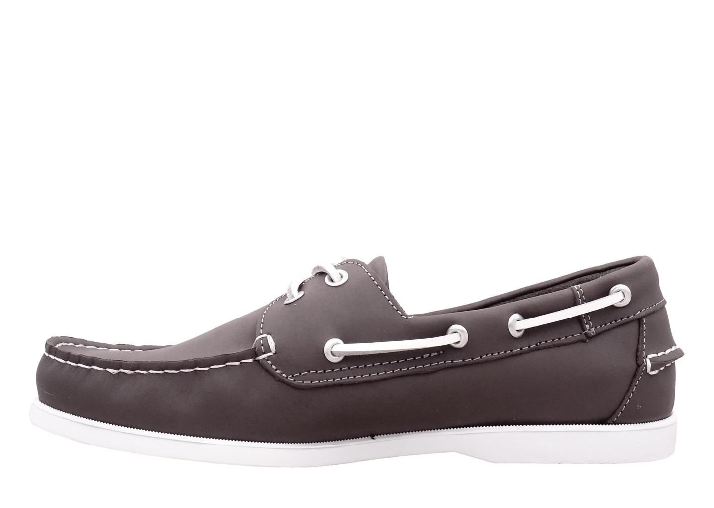 Chicago Δερμάτινα Ανδρικά Boat Shoes Γκρι - Image 6