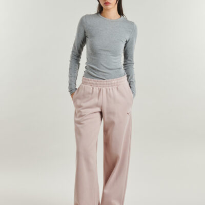 PUMA - Essentials Cat Comfort Wide Leg Pants Fleece Open