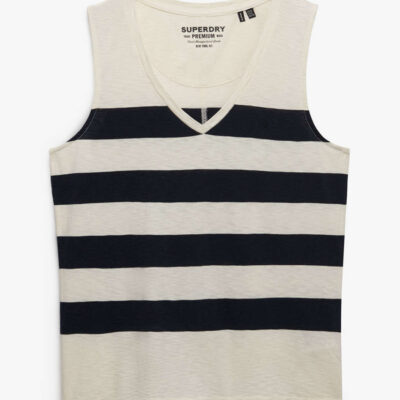 Superdry - Studios Μπλούζα Βαμβακερή Αμάνικη με V Λαιμόκοψη