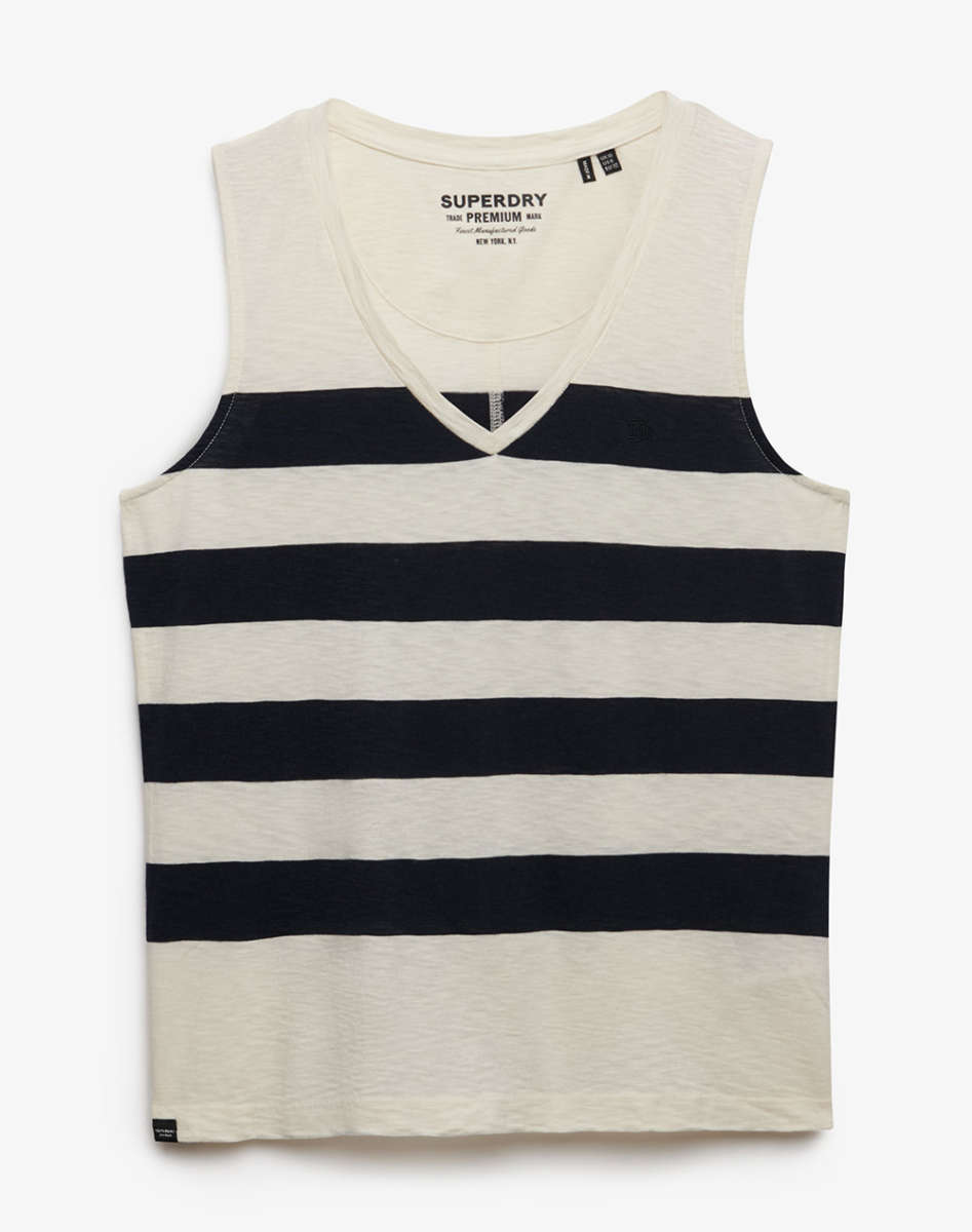 Superdry - Studios Μπλούζα Βαμβακερή Αμάνικη με V Λαιμόκοψη