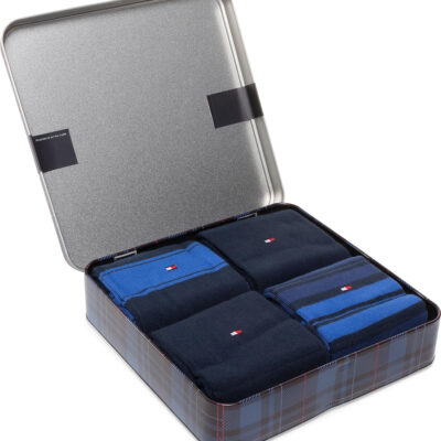 Tommy Hilfiger - Ανδρικές Κάλτσες με Σχέδια Μπλε 4Pack