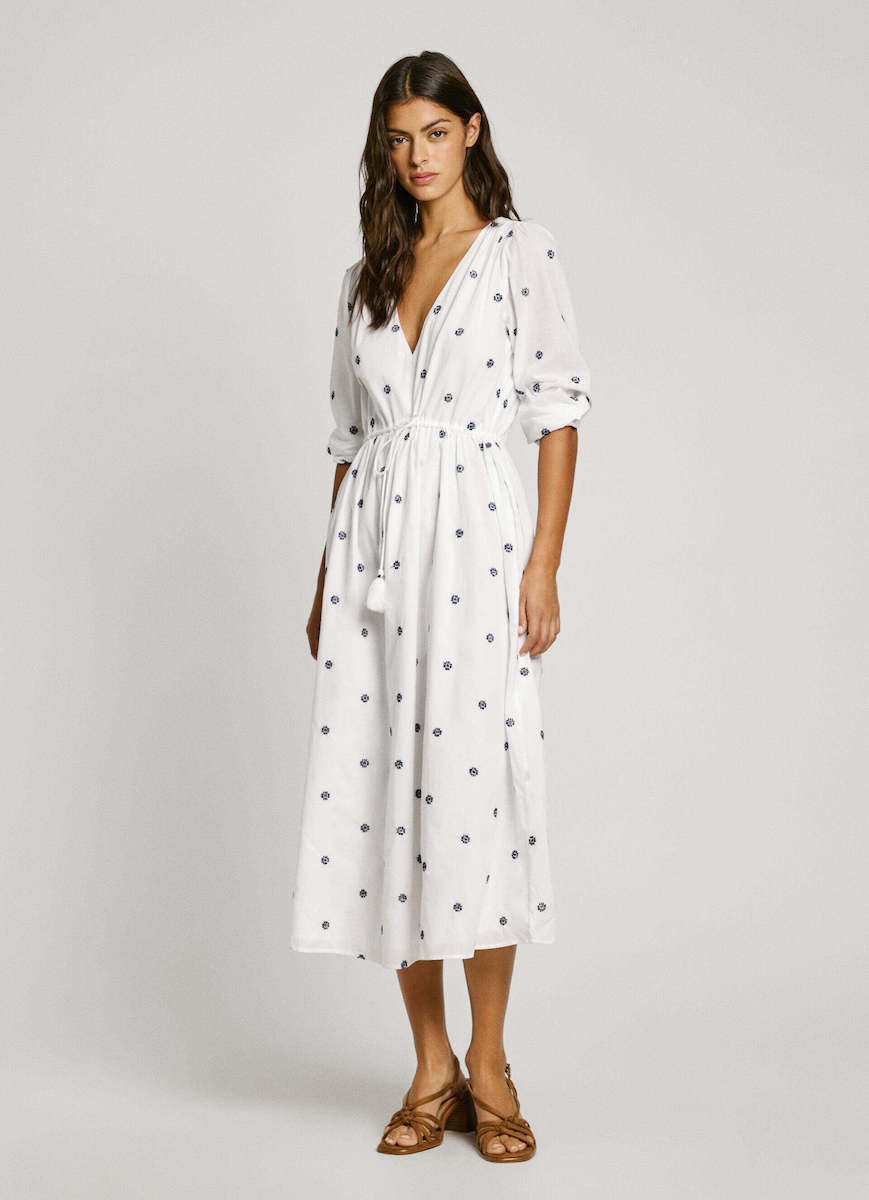Pepe Jeans - Dress Καλοκαιρινό Midi Σεμιζιέ Φόρεμα - Image 4