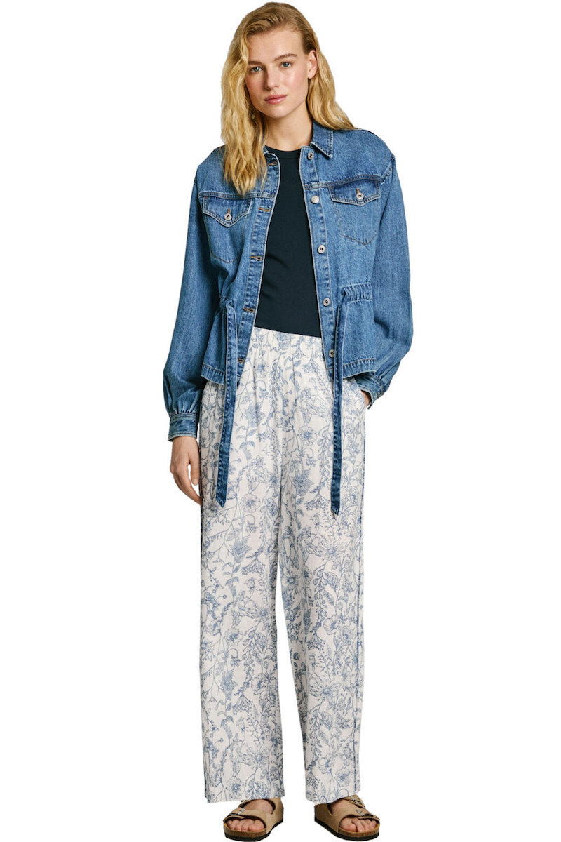 Pepe Jeans - Γυναικεία Λινή Παντελόνα με Λάστιχο Floral - Image 3