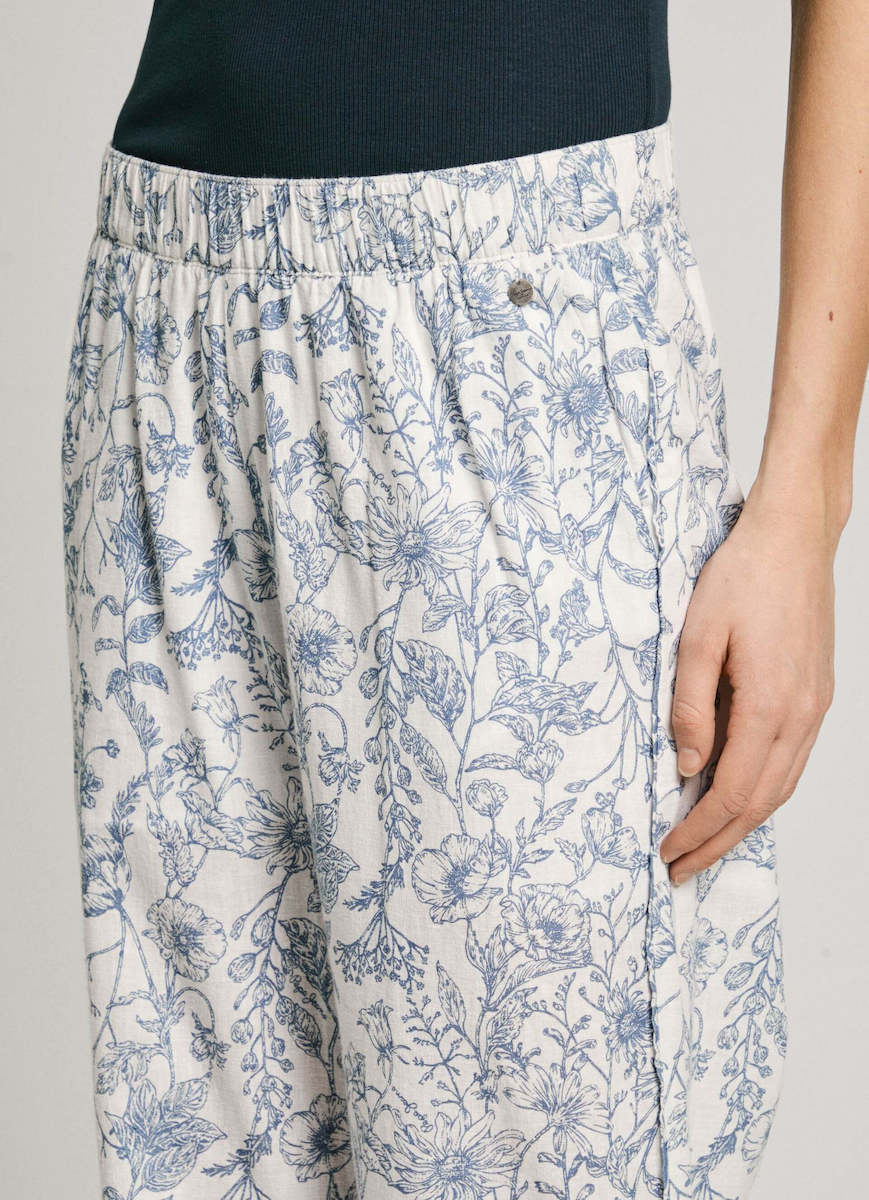 Pepe Jeans - Γυναικεία Λινή Παντελόνα με Λάστιχο Floral - Image 4