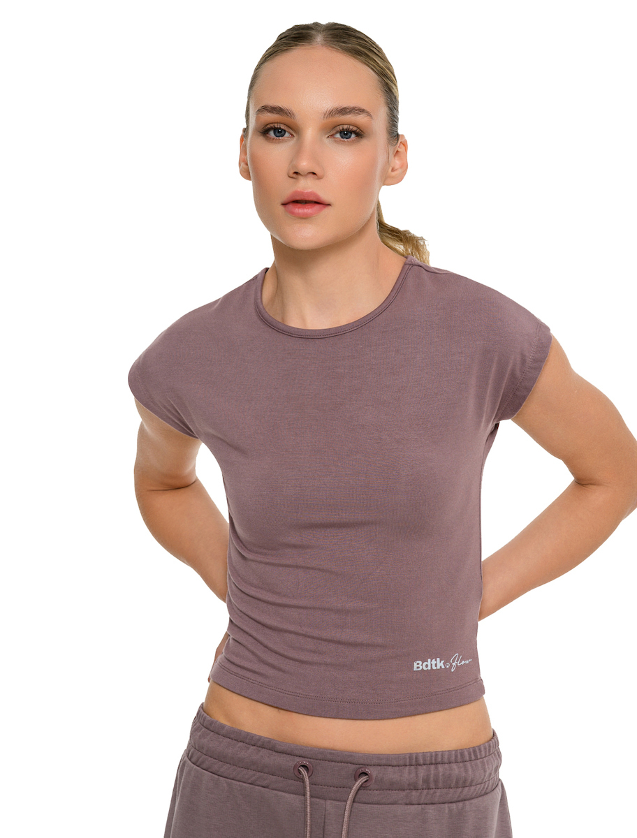 Body Talk - Γυναικείο Crop Top Κοντομάνικο