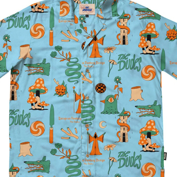 The Dudes - European Fantasy Blue Hawaiian Shirt - Image 2