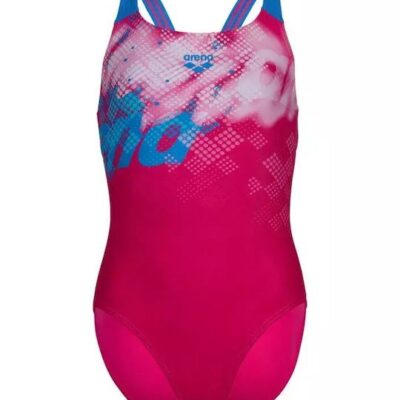 Arena Παιδικό Μαγιό Για Κορίτσια - Splash Point Swimsuit V Back - 007225-900 - Pink