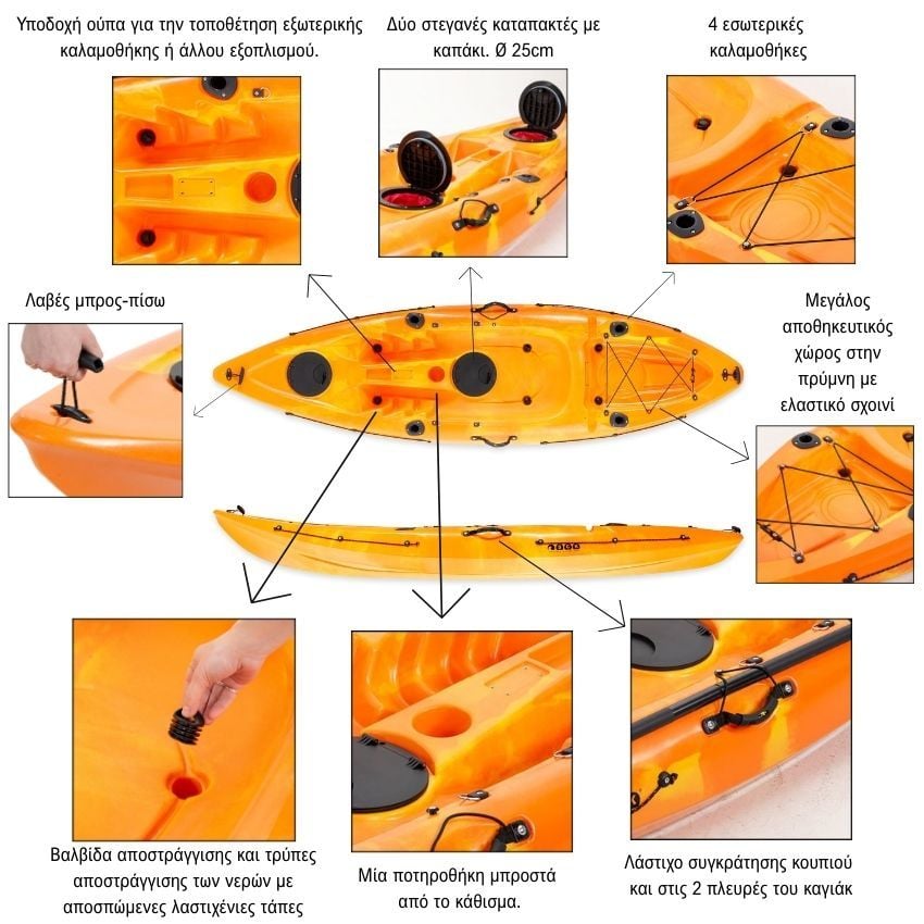 SCK Μονοθέσιο Καγιάκ - Conger 295 - 0201-29865 - Orange - Image 10