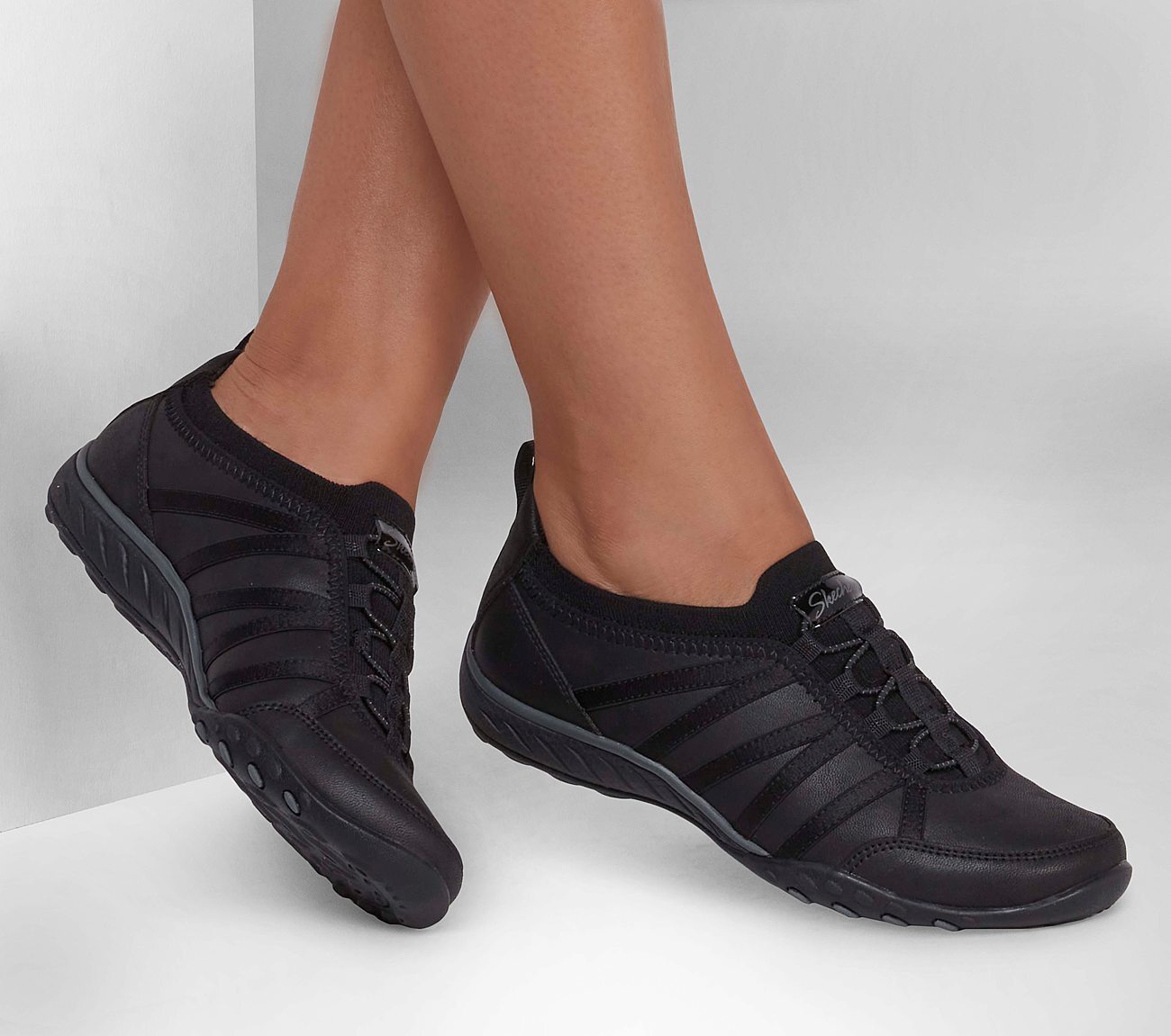 Skechers Παπούτσι Γυναικείο - Relaxed Fit: Breathe-Easy - Remember Me -100371-BBK - Black - Image 3