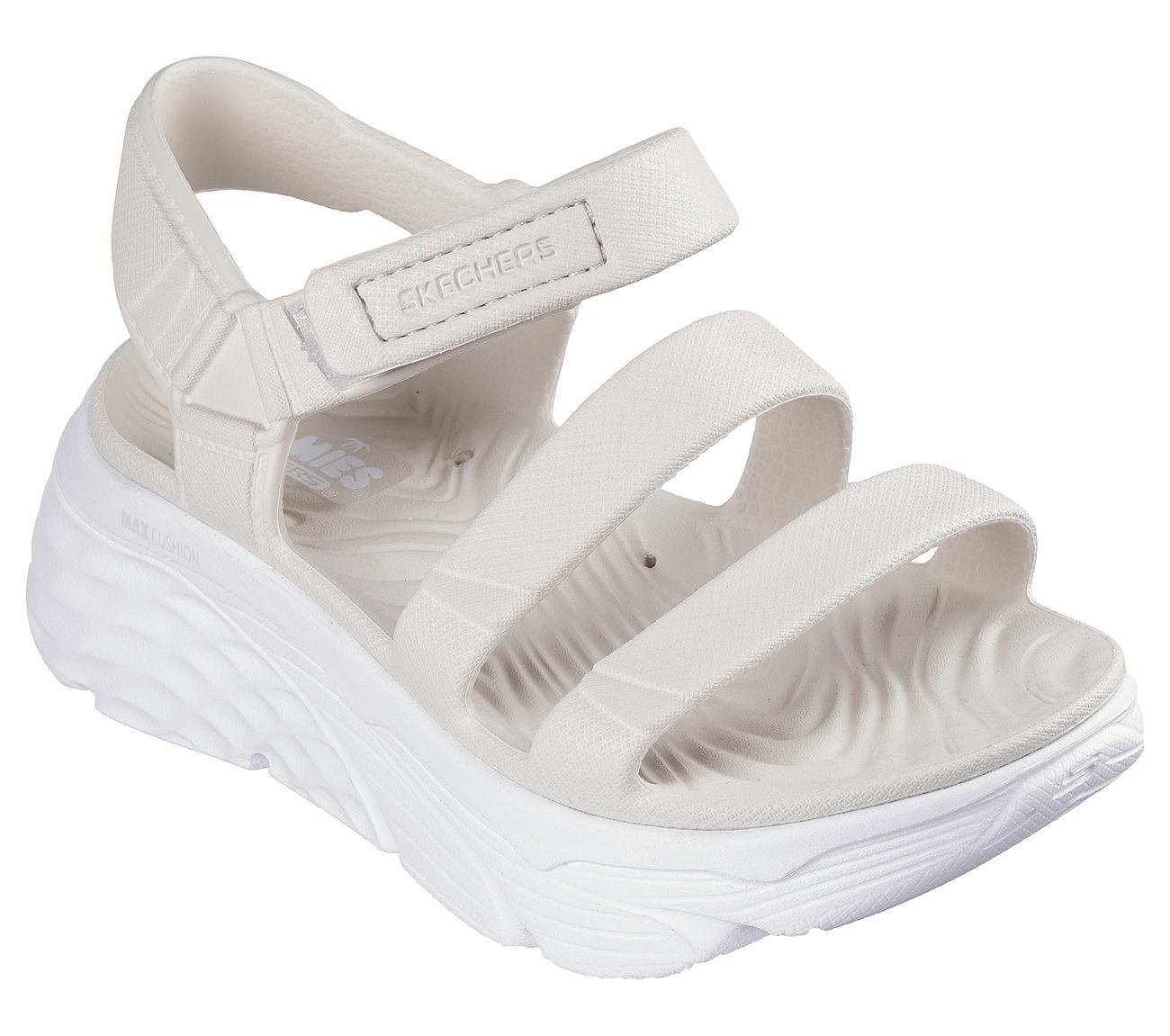 Skechers Σανδάλια Πέδιλα Γυναικεία - Foamies: Max Cushioning - Aura 111126-NAT NATURAL