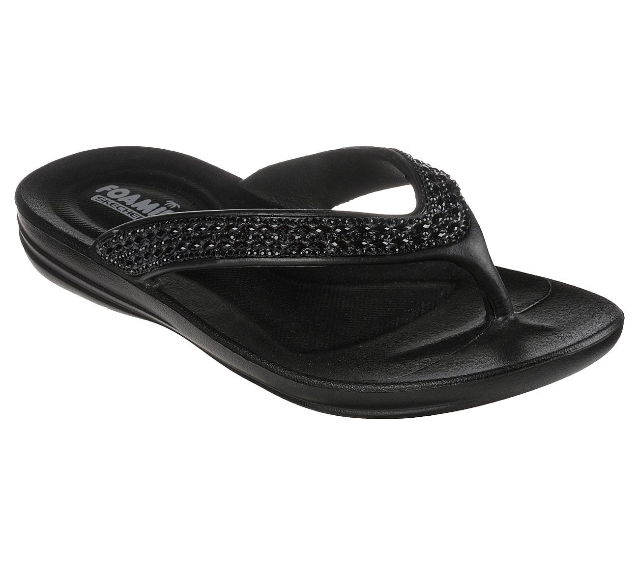 Skechers Γυναικείο Πέδιλο-Σανδάλι - O-T-G Sandals -Foamies Glitzy - 111224-BBK - Black