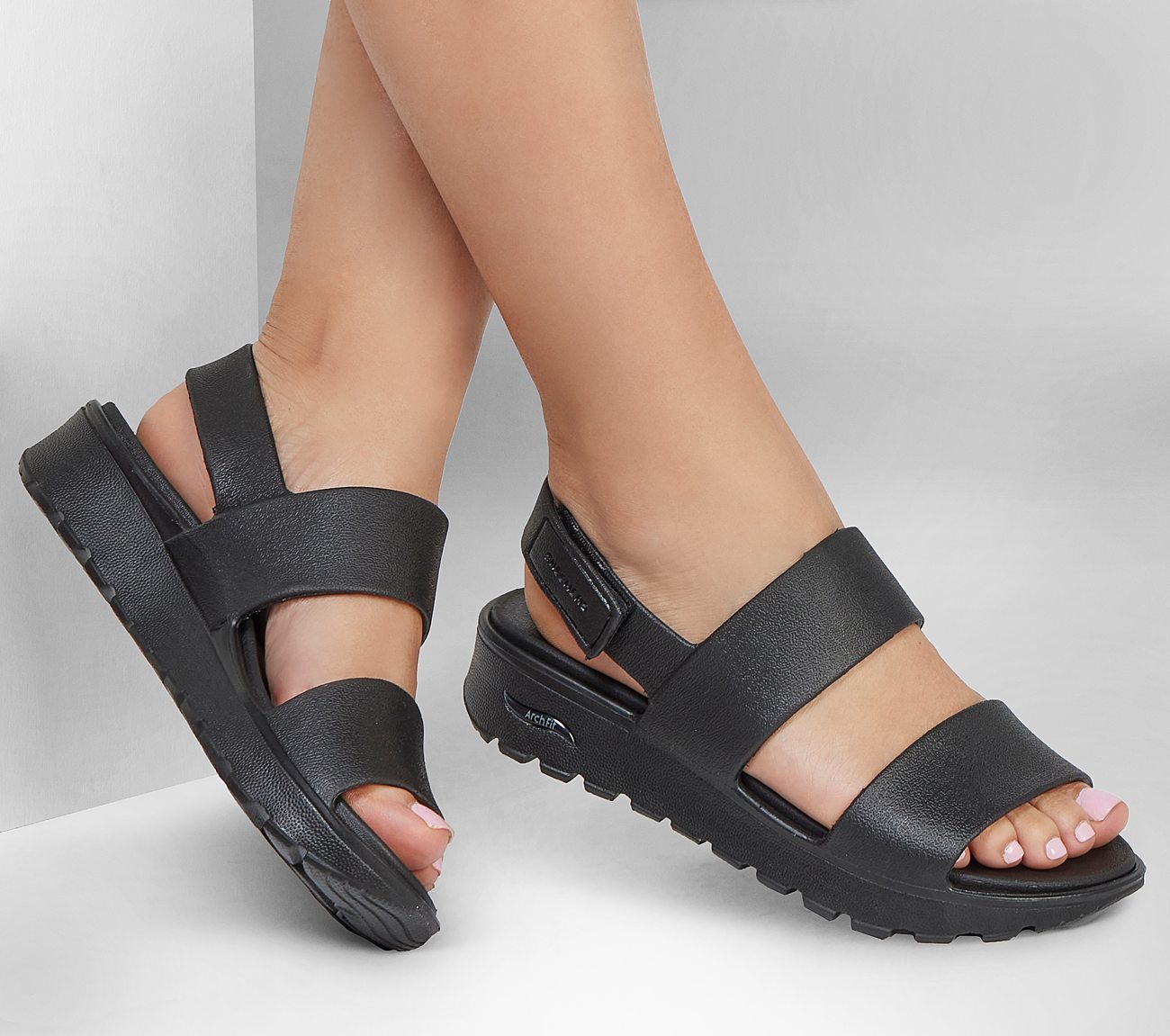 Skechers Γυναικείο Πέδιλο - Foamies: Arch Fit Footsteps - Day Dream - 111380-BBK - Black - Image 5