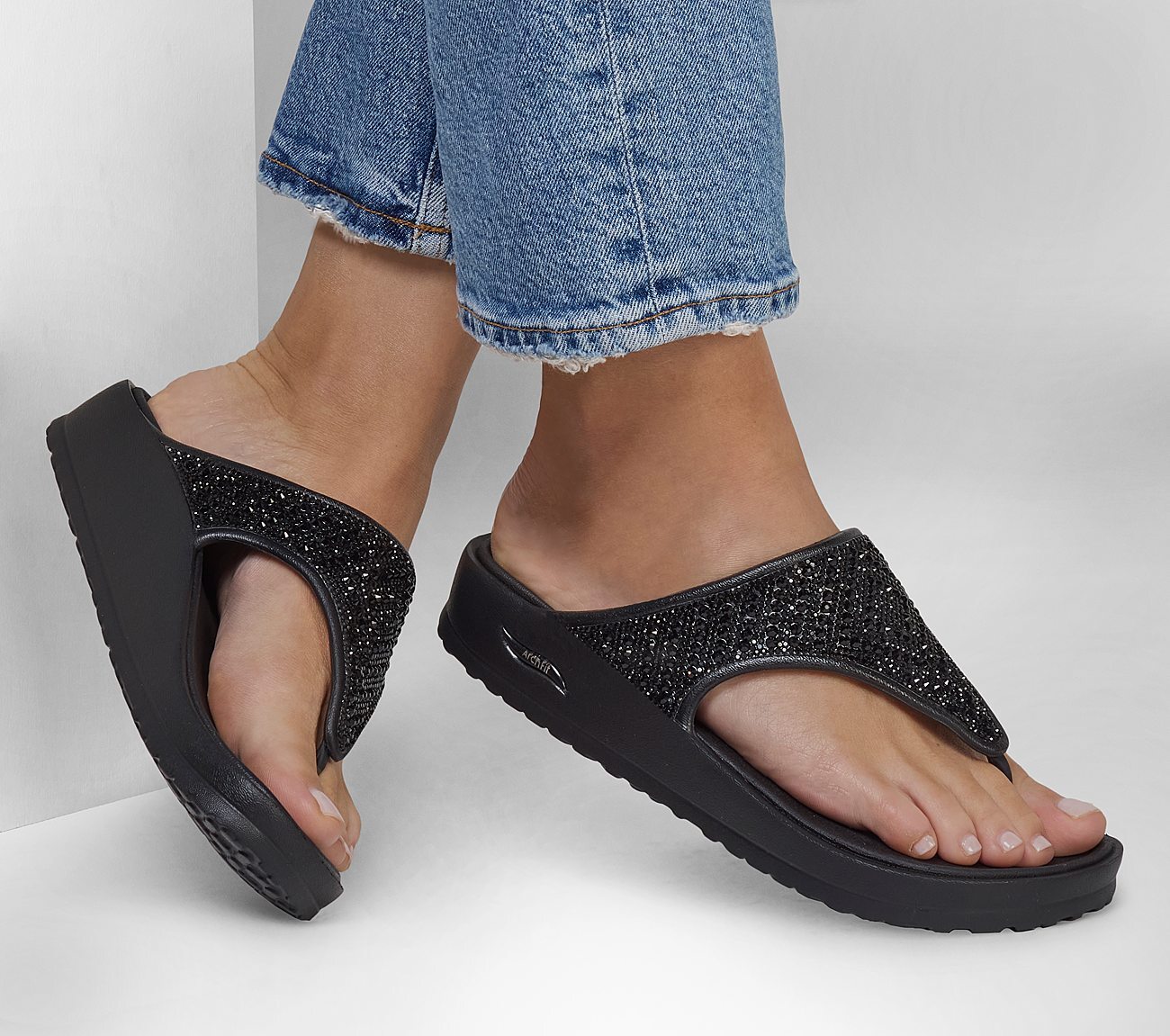 Skechers Γυναικείο Πέδιλο-Σανδάλι - Foamies: Arch Fit Cali Breeze - Shine On - 111599-BBK - Black - Image 3