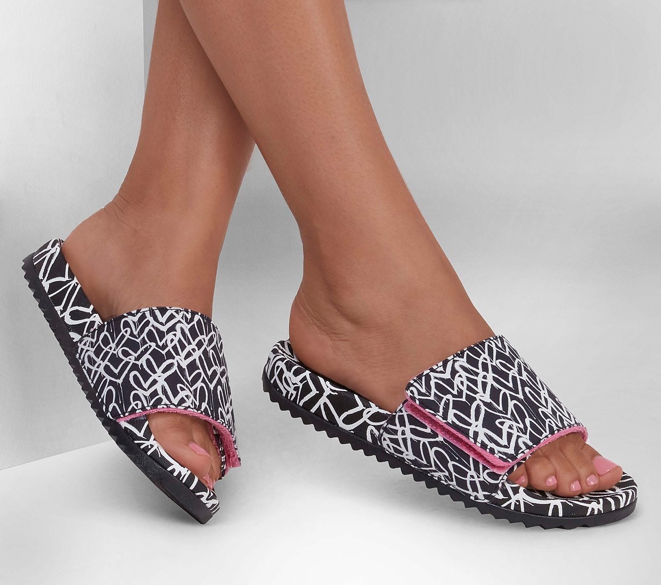 Skechers Γυναικεία Σαγιονάρα - JGoldcrown: Bobs Pop Ups 2-Love & Summer - 113613-BKW - Black-White - Image 3