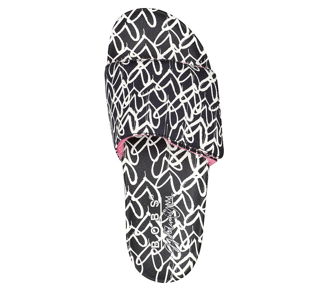 Skechers Γυναικεία Σαγιονάρα - JGoldcrown: Bobs Pop Ups 2-Love & Summer - 113613-BKW - Black-White - Image 4