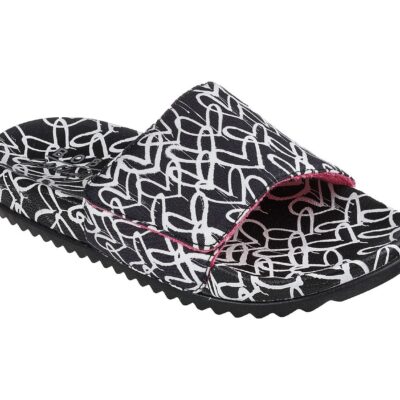 Skechers Γυναικεία Σαγιονάρα - JGoldcrown: Bobs Pop Ups 2-Love & Summer - 113613-BKW - Black-White