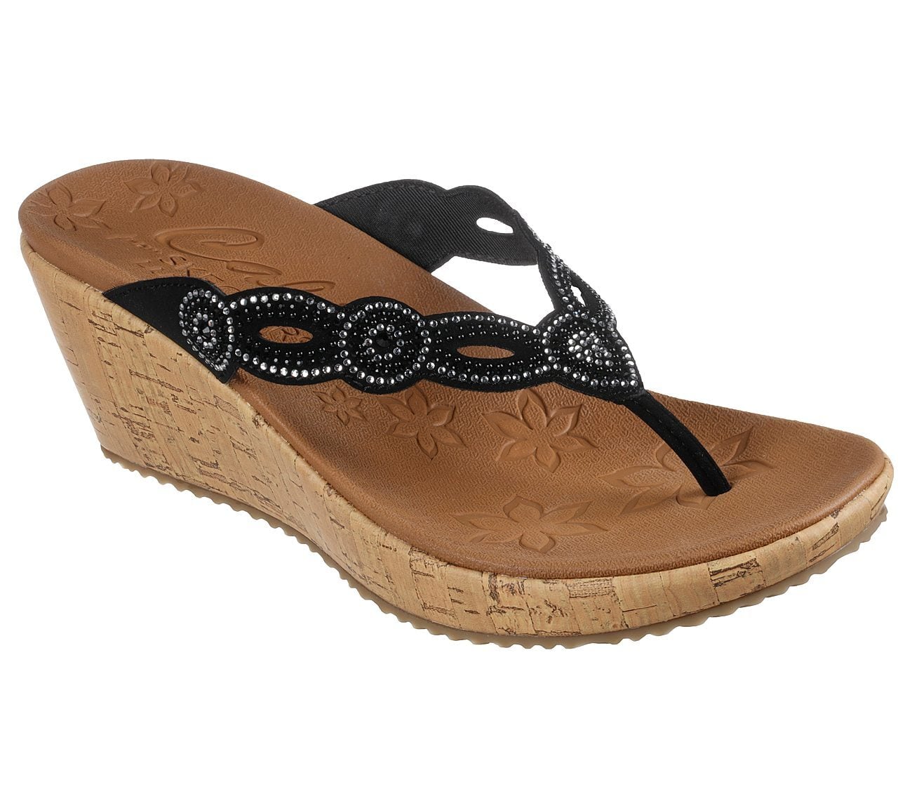 Skechers Γυναικείο Πέδιλο - Beverlee-Happy Charmer - 119257-BLK - Black