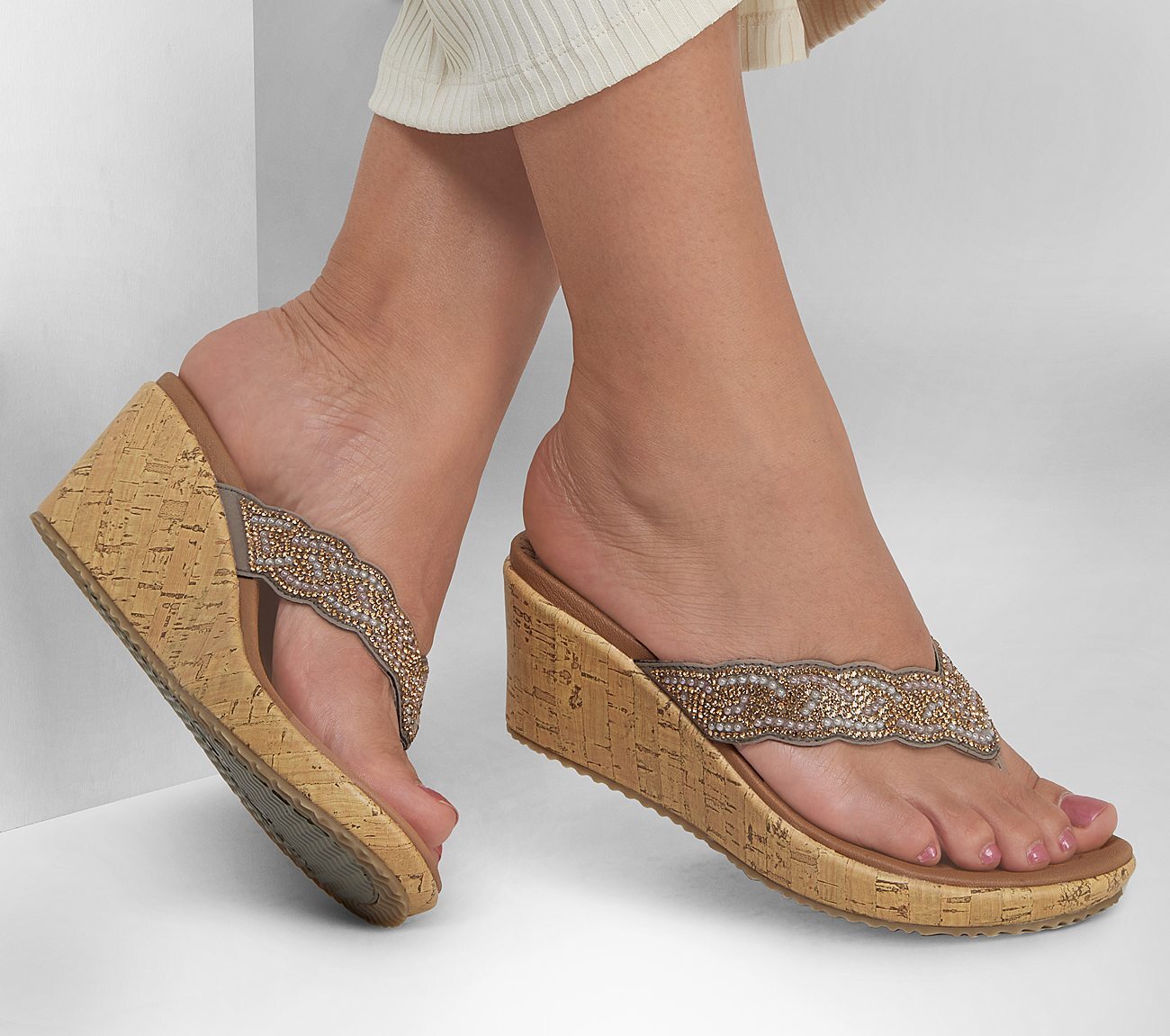 Skechers Γυναικείο Πέδιλο - Beverlee-Charming Pearl - 119579-TPE - Beige - Image 3
