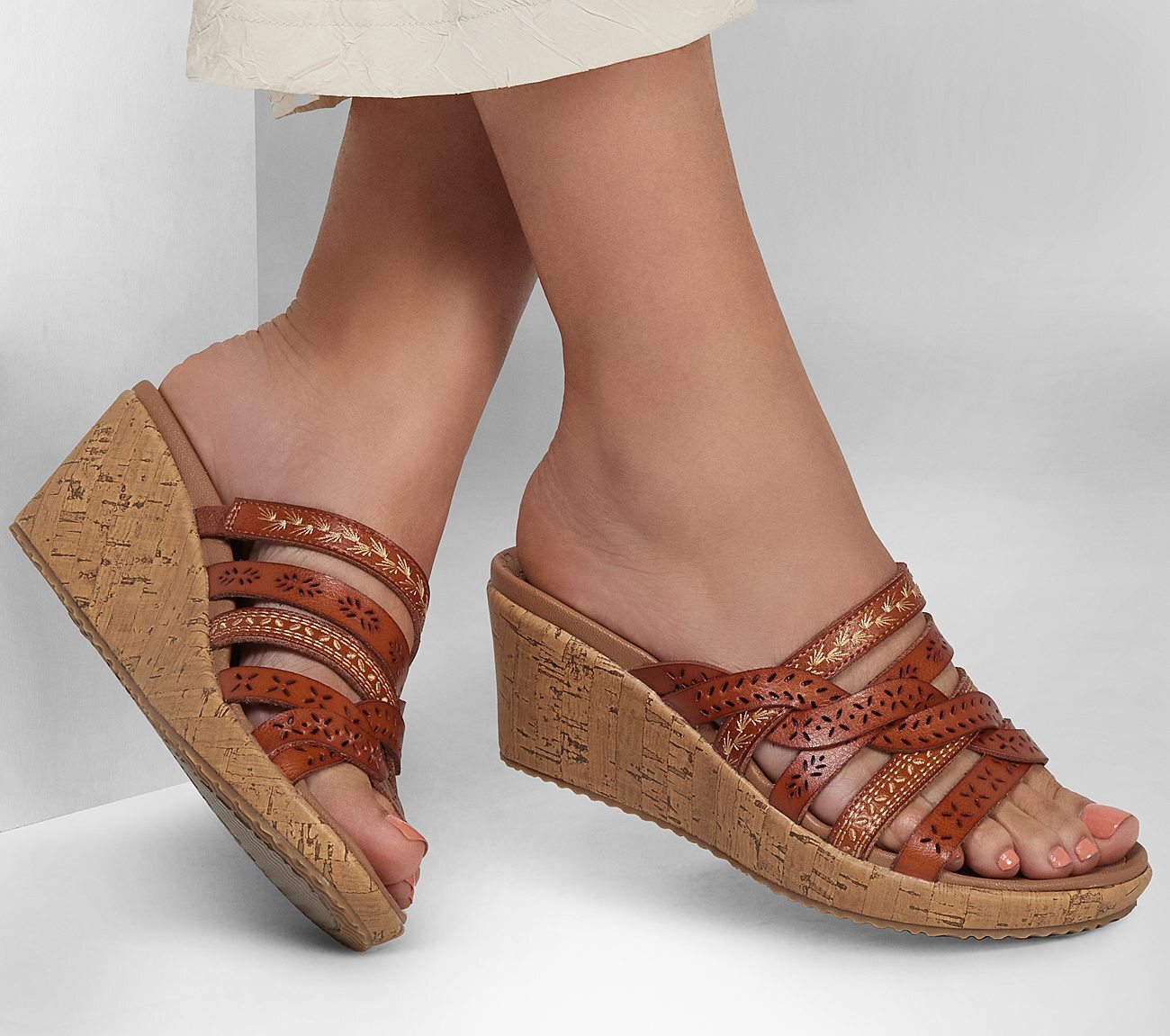 Skechers Γυναικείο Πέδιλο - Beverlee-New Resort - 119580-LUG - Brown - Image 3