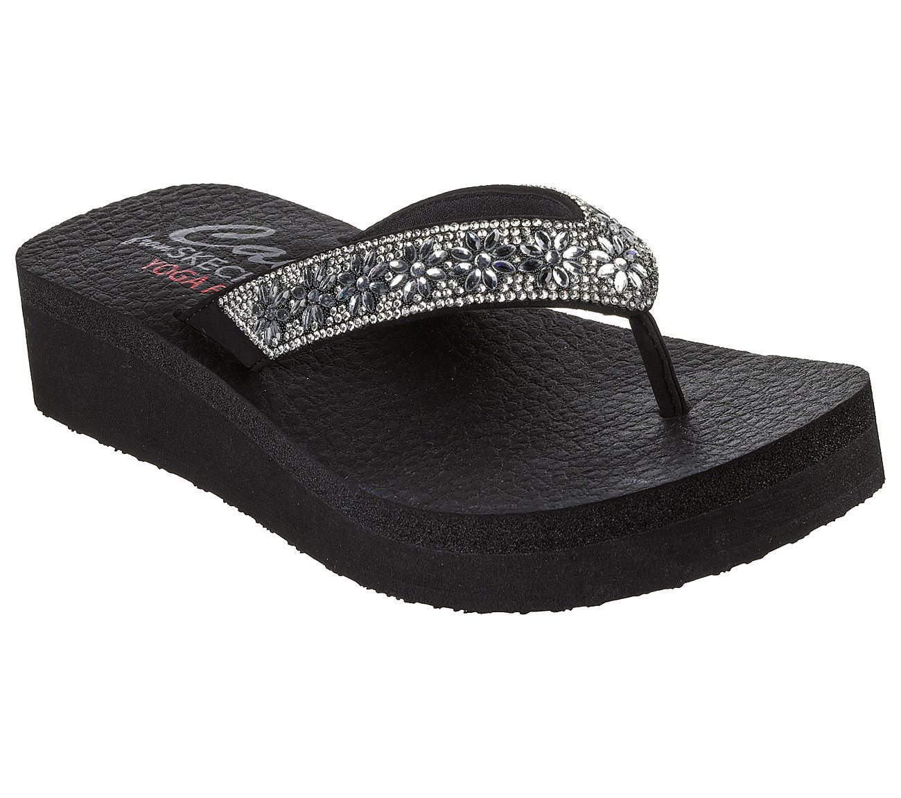 Skechers Γυναικείο Πέδιλο - Vinyasa-Wild Daisies - 119638-BLK - Black