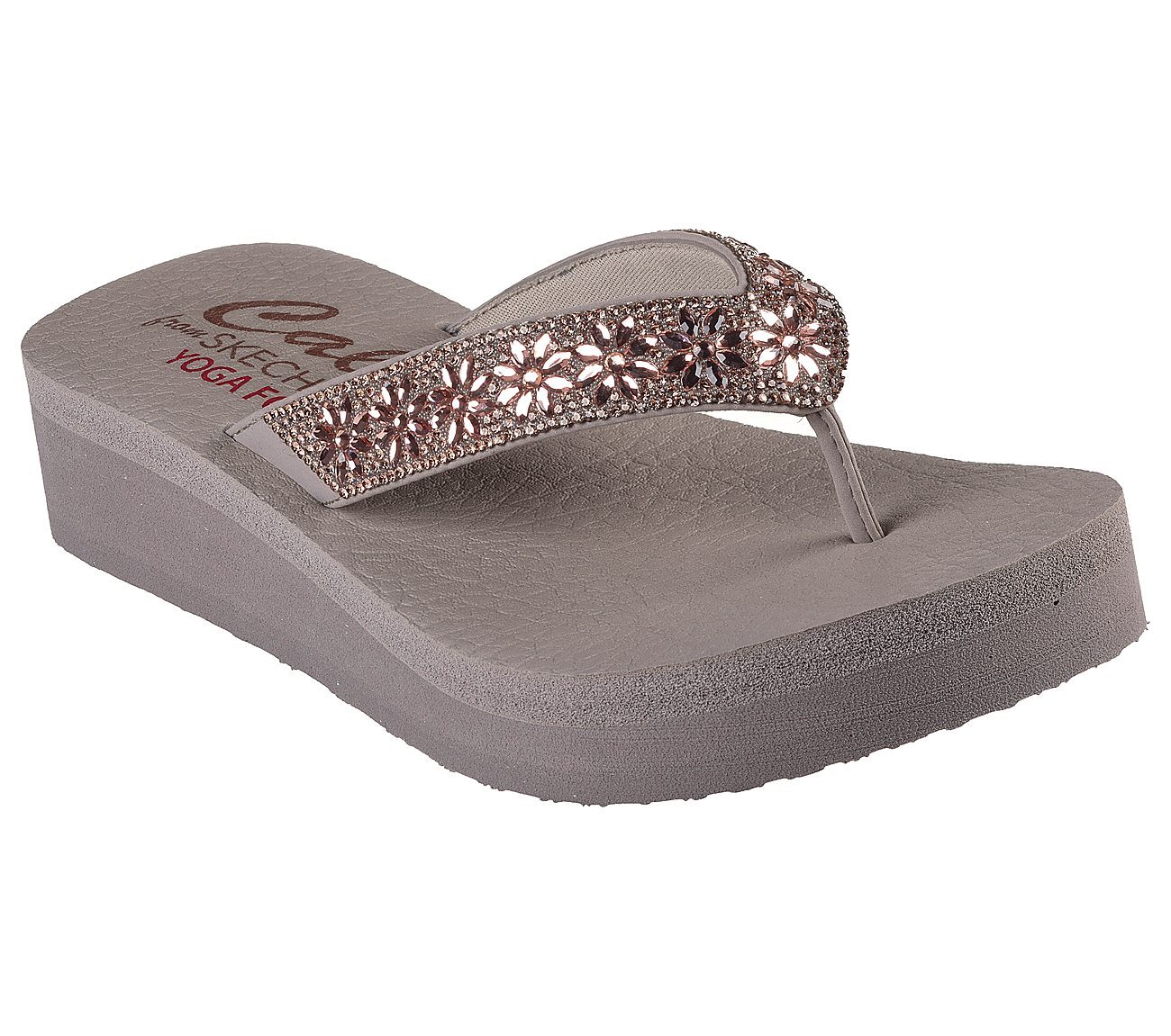 Skechers Γυναικείο Πέδιλο - Vinyasa-Wild Daisies - 119638-TPE - Beige