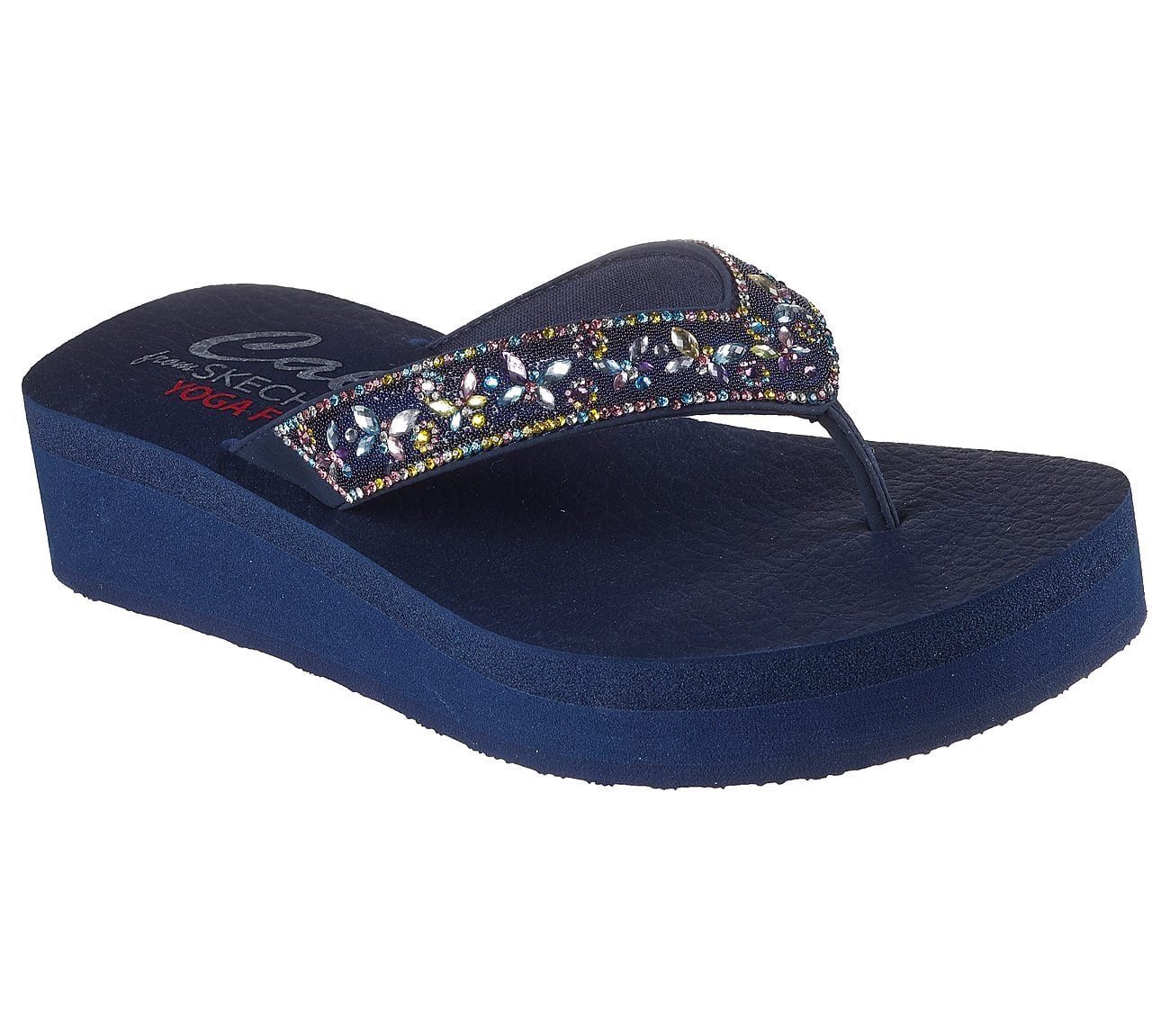 Skechers Γυναικείο Πέδιλο - Vinyasa-Butterfly Kiss - 119642-NVMT - Navy Multi