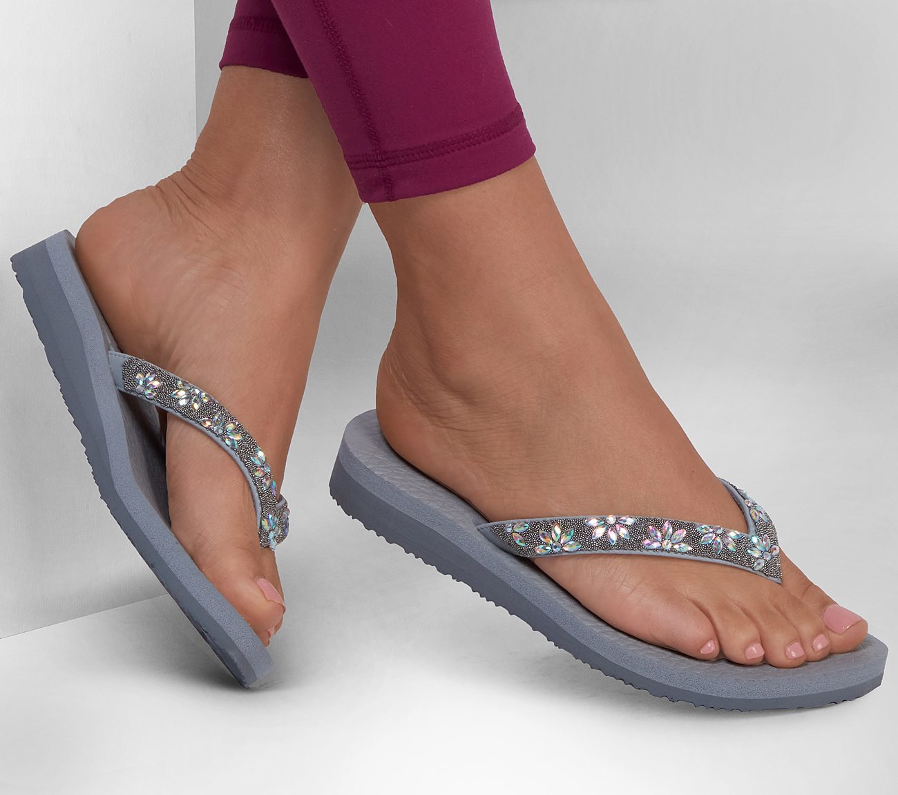 Skechers Σαγιονάρα Γυναικεία - Meditation - Love Letter 119646-GRY Gray - Image 5