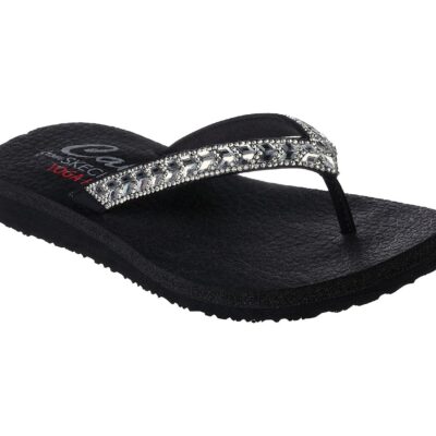 Skechers Σαγιονάρα Γυναικεία - Meditation - Love Letter 119649-BKSL  BLACK  SILVER