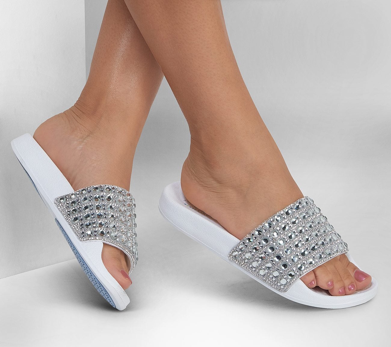 Skechers Γυναικεία Σαγιονάρα - Cali - Pop Ups - Everyday Glam - 119764-WHT - White - Image 3