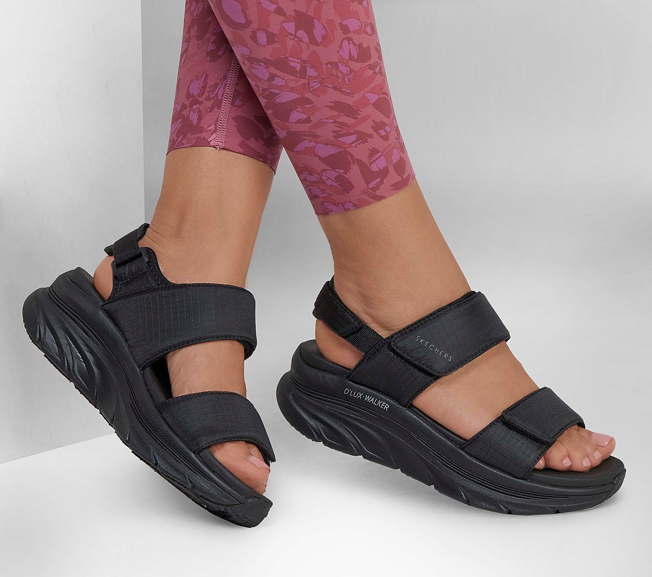 Skechers Γυναικείο Πέδιλο-Σανδάλι - Sport Comfort -Relaxed Fit: D Lux Walker - 119817-BBK - Black - Image 2