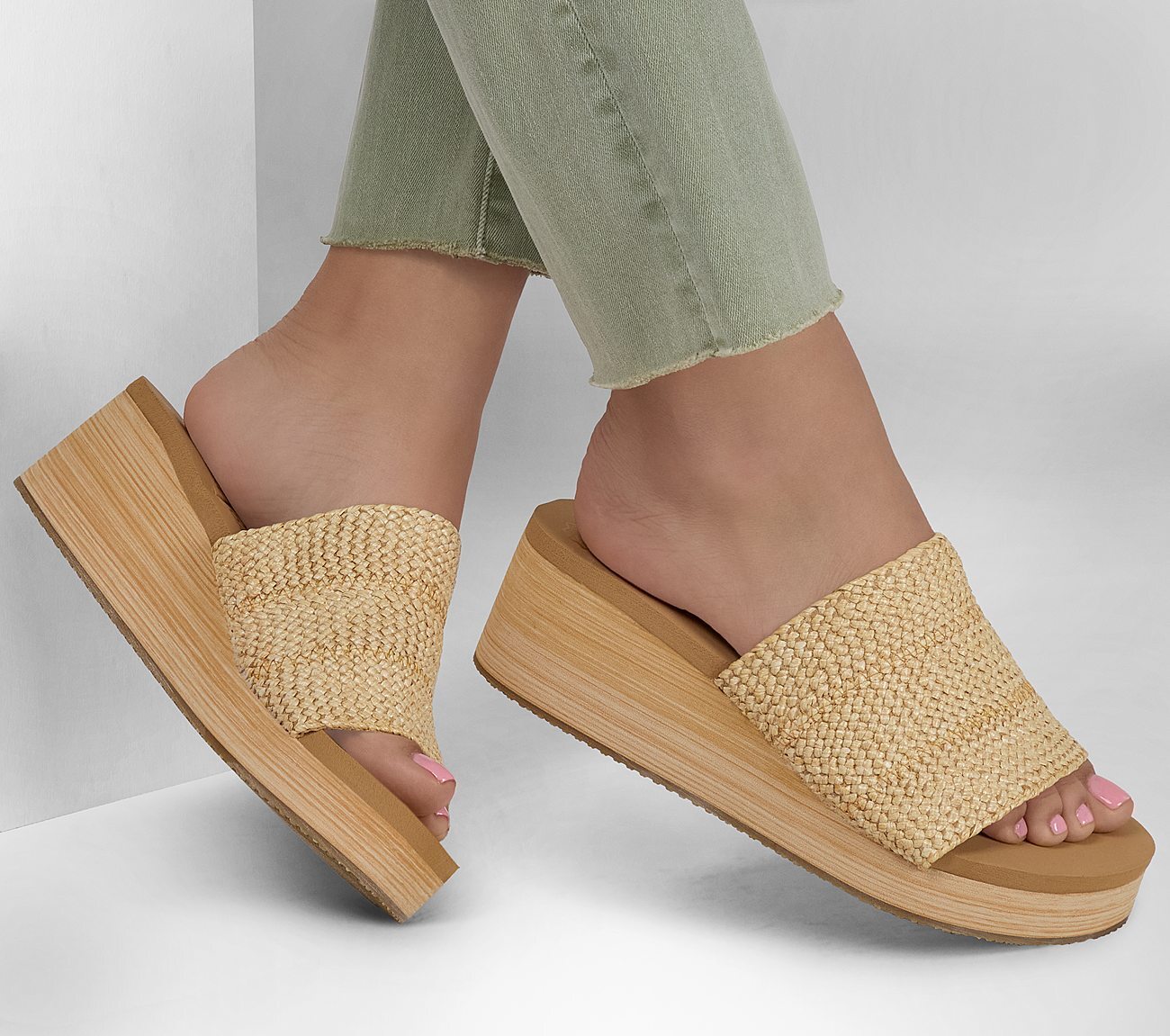 Skechers Γυναικείο Πέδιλο-Σανδάλι - Summers - Salt Spray - Vibrant Moments - 120070-NAT- Beige - Image 3