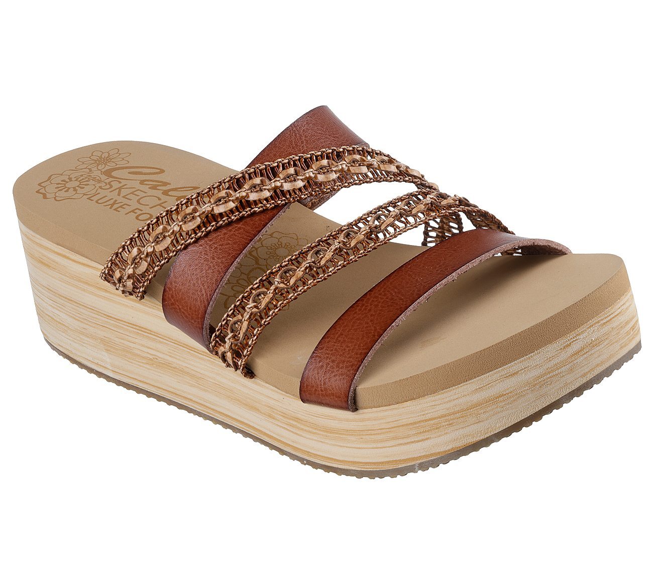 Skechers Γυναικείο Πέδιλο-Σανδάλι - Summers - Vibrant Moments - 120073-LUG - Brown