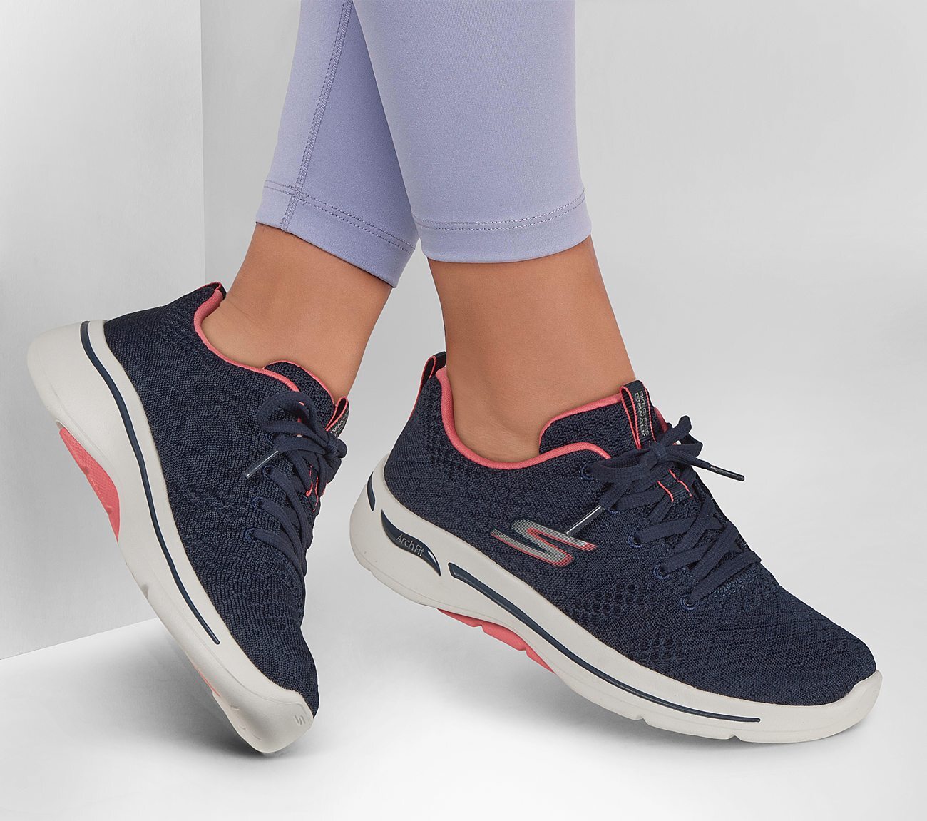 Skechers Γυναικείο Παπούτσι - Go Walk Arch Fit - Unify - 124403-NVCL - Navy Blue-Coral - Image 2